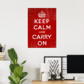 rood kalm houden en doorgaan poster (Thuiskantoor)