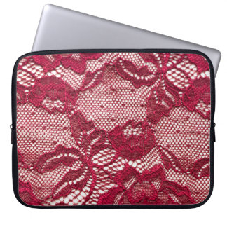 Rood kant: elastisch jacquard textiel. laptop sleeve
