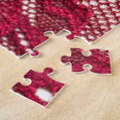Rood kant: elastisch jacquard textiel. legpuzzel (Zijkant)