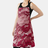 Rood kant: elastisch jacquard textiel. schort (Insitu)