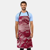 Rood kant: elastisch jacquard textiel. schort (Gedragen)