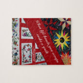 Rood kantelen maakt een Quilt Quote Legpuzzel (Horizontaal)