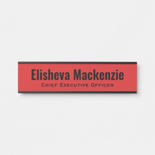 Rood Kantoor Deurnaam Bord Deurbordje (Voorkant)