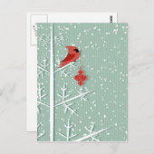 Rood kardinaal Briefkaart (Voorkant / Achterkant)