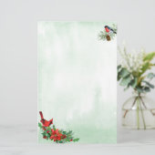 Rood kardinaal en bullfinch Bird Holiday Stationer Briefpapier (Staand voorkant)