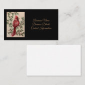 Rood kardinaal en pijnbomen visitekaartje (Voorkant / Achterkant)