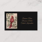 Rood kardinaal en pijnbomen visitekaartje (Voorkant)