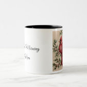 Rood kardinaal en pijnboom tweekleurige koffiemok (Center)