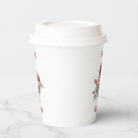 Rood kardinaal, Eucalyptus, rode kerst met kerst Papieren Bekers (Links)