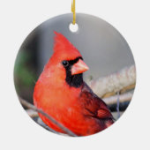 Rood kardinaal keramisch decoratief ornament (Achterkant)