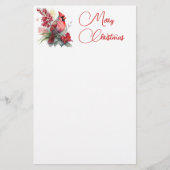 Rood kardinaal kerstfeest briefpapier (Voorkant)