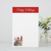 Rood kardinaal kerstfeest briefpapier (Staand voorkant)