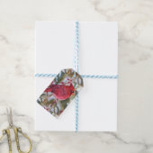 Rood kardinaal kerstfeest cadeaulabel (Met Touw)