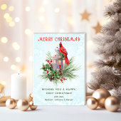 Rood kardinaal kerstfeest kaart