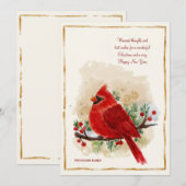 Rood kardinaal kerstfeest Kaart (Voorkant / Achterkant)