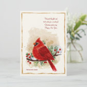 Rood kardinaal kerstfeest Kaart (Staand voorkant)