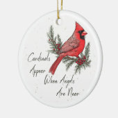 Rood kardinaal kerstfeest keramisch ornament (Links)