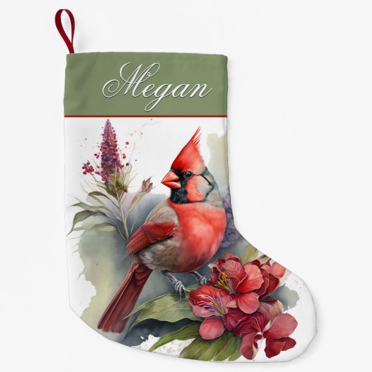 Rood kardinaal kerstfeest kleine kerstsok (Voorkant)