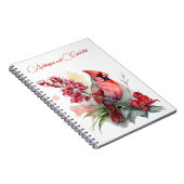 Rood kardinaal kerstfeest notitieboek (Rechterzijde)