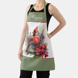 Rood kardinaal kerstfeest schort