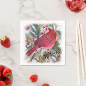 Rood kardinaal kerstfeest servet (Insitu)