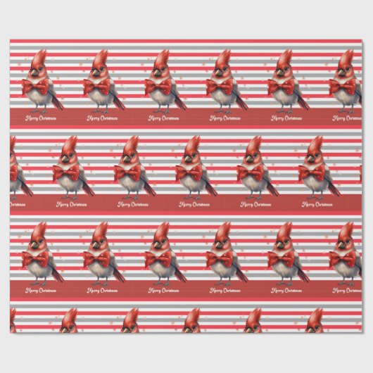 rood kardinaal kerstinpakpapier cadeaupapier (Vlak)