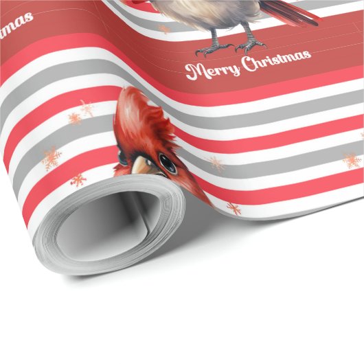 rood kardinaal kerstinpakpapier cadeaupapier (Rol Hoek)