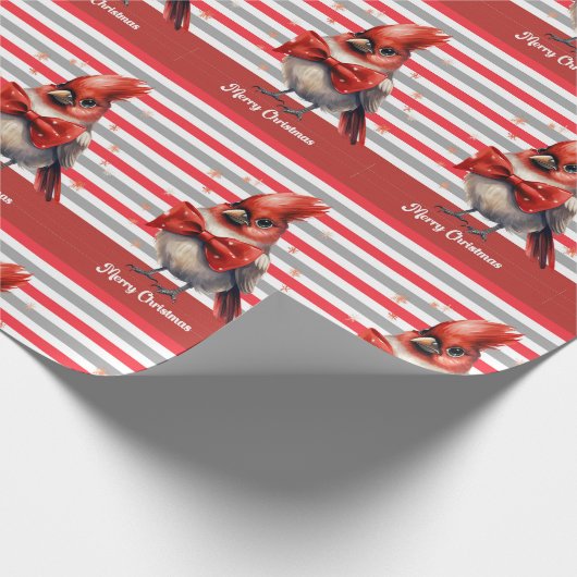 rood kardinaal kerstinpakpapier cadeaupapier (Hoek)