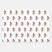 Rood kardinaal kerstpakket gecoördineerd inpakpapier vel (Voorkant)