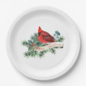 rood kardinaal kerstpapier Bord (Voorkant)