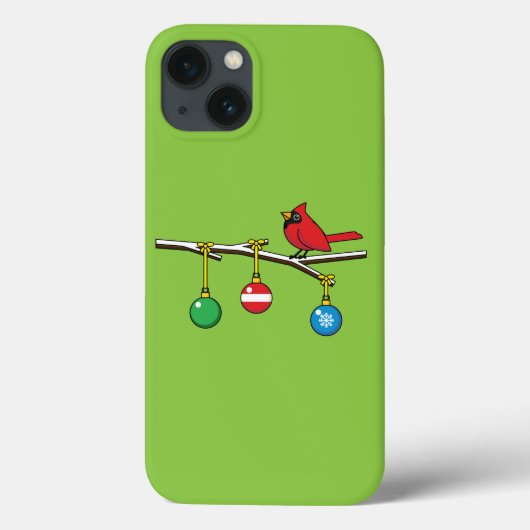 Rood kardinaal op kerstbaltak Case-Mate iPhone case (Achterkant)
