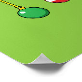 Rood kardinaal op kerstbaltak poster (Hoek)