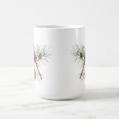 Rood kardinaal, pijnbomen, kerst met vertakking koffiemok (Center)