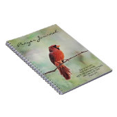 Rood kardinaal Prayer Journal psalm 27:4 Notitieboek (Rechterzijde)
