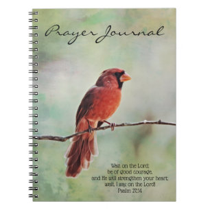 Rood kardinaal Prayer Journal psalm 27:4 Notitieboek