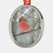Rood kardinaal Premium-Ornament Metalen Ornament (Links)
