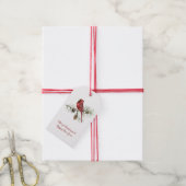 Rood kardinaal ringpijn met kerst cadeaulabel (Met Touw)