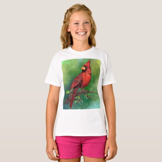 Rood kardinaal T-shirt (Voorkant volledig)