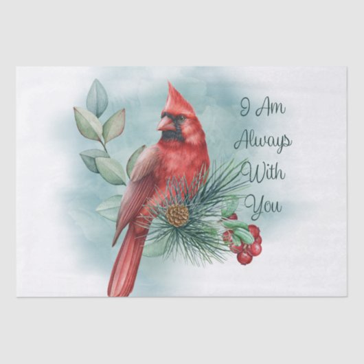 Rood kardinaal vogel herinnert je aan je Gezegde Tissuepapier (Voorkant)