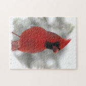 Rood kardinaal vogeldier Puzzle Legpuzzel (Horizontaal)