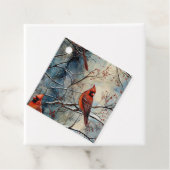  rood kardinaal Waterverf bos Bedankjes Labels (In situ)