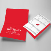 Rood kardinaal winterbos feestdagen kaart