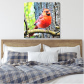 Rood kardinaal zomervierkant afdrukken (Insitu (Slaapkamer))