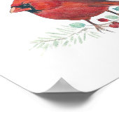 Rood kardinale Waterverf Kunst afdrukken Poster (Hoek)
