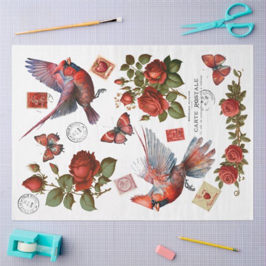 Rood kardinalen Klantenpapier Tissuepapier (Craft)