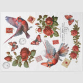 Rood kardinalen Klantenpapier Tissuepapier (Voorkant)