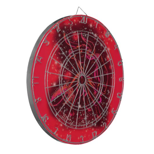 Rood karton in Sterrennacht Dartbord (Voorkant Links)