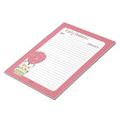 Rood Kat ballon met dagtekening Notitieblok (Schuin)