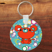 Rood Kat op Sleutelhanger met gekleurde cirkels (Voorkant)