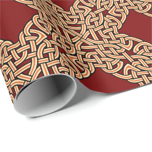 Rood Keltische inktwerkpapier Cadeaupapier (Rol Hoek)